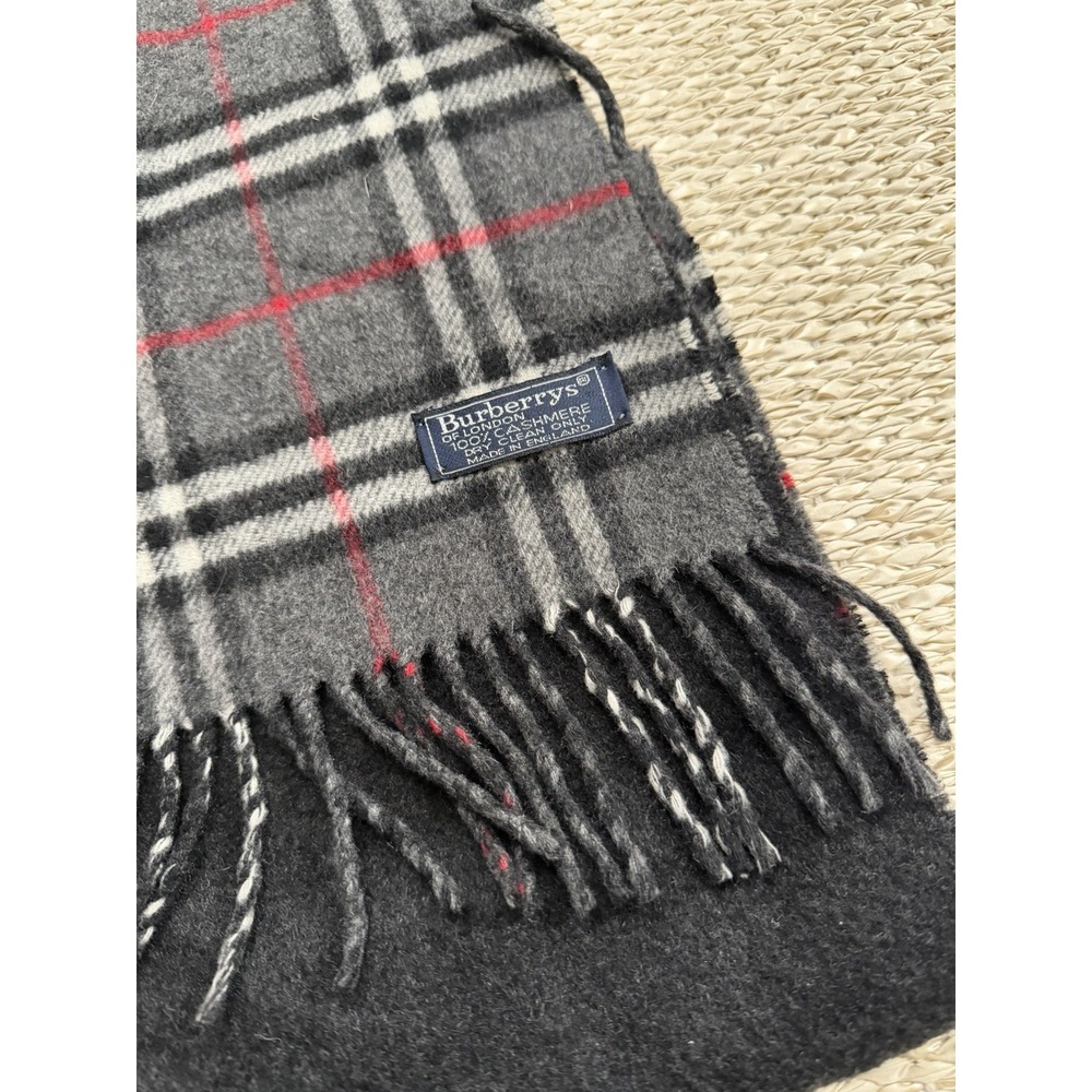 Vintage Burberry Cashmere Check Plaid Scarf. - Picture 9 of 9